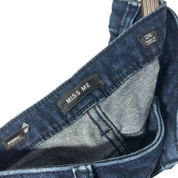 Miss Me Dark Wash Mid Rise Skinny Leg Jeans 26 - Picture 3 of 9